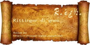 Rittinger Ágnes névjegykártya